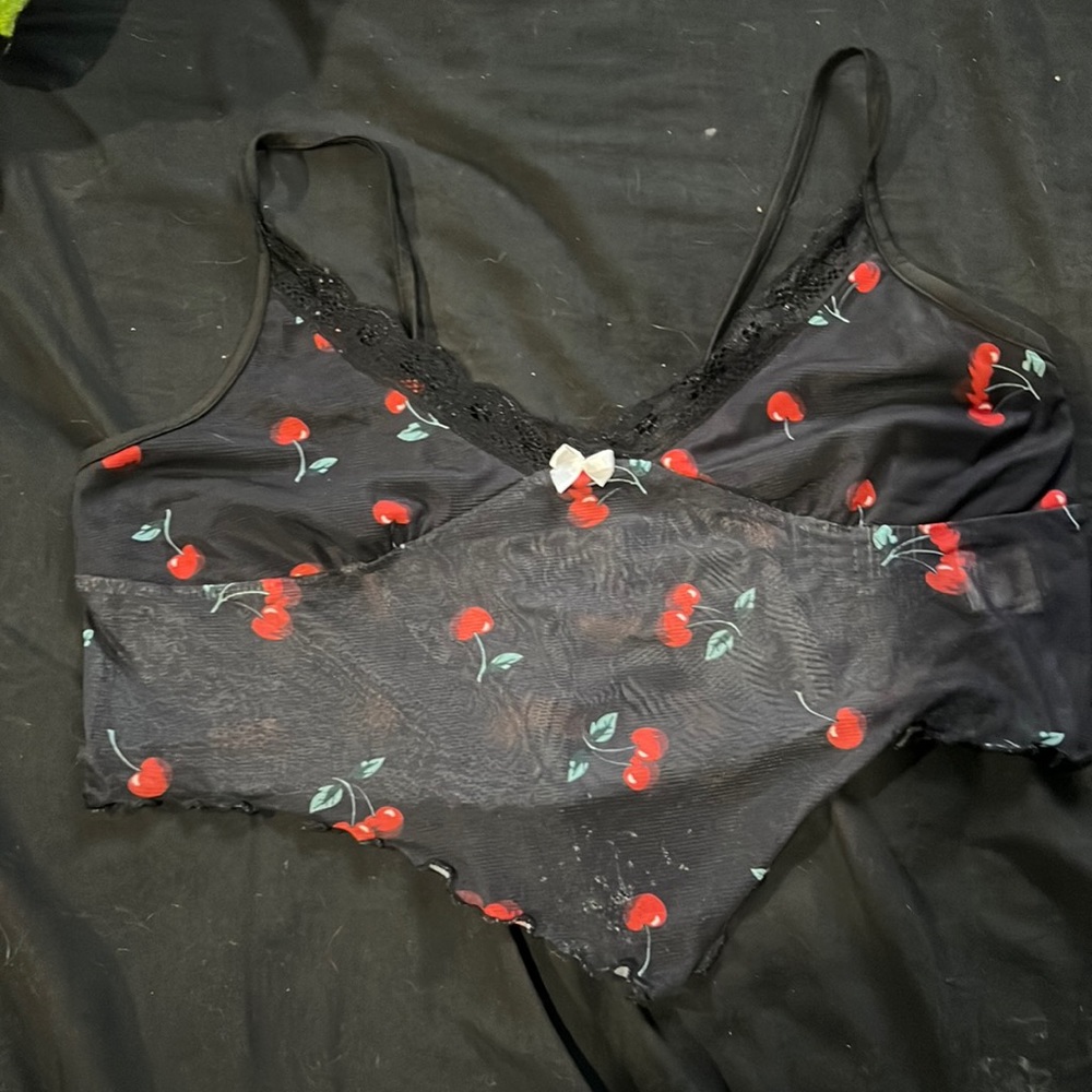 Cherry patterned sheet tank top